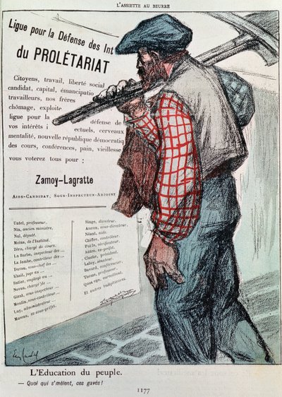 「L&39;Assiette au Beurre」からの人々の教育、1903年公開 作： Eugene Cadel